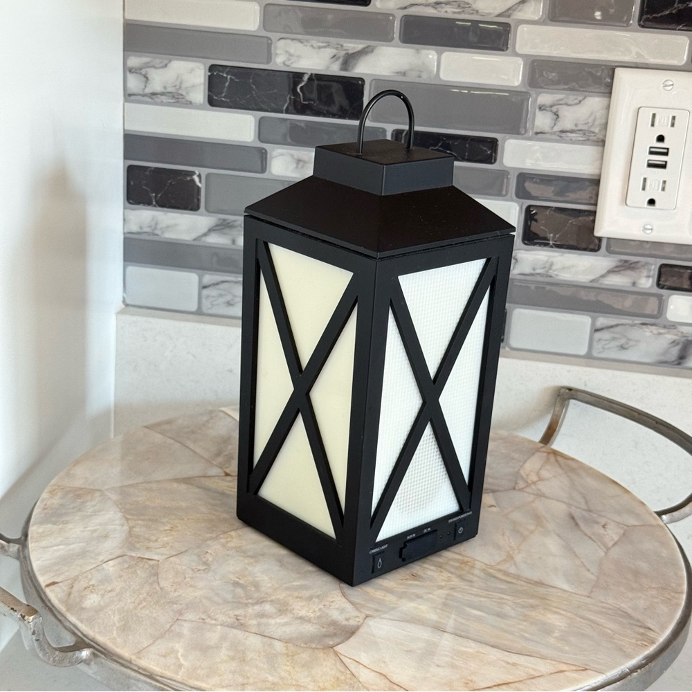 Black and White Lantern Bluetooth Speaker and Outdoor Light Rechargable